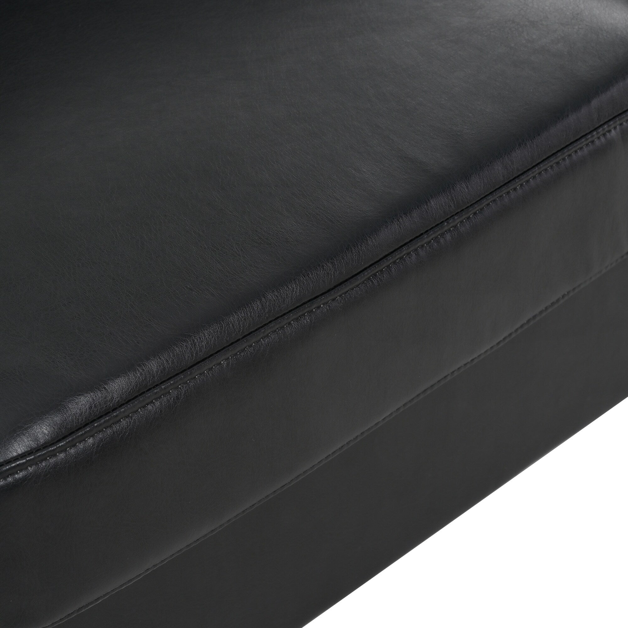 Canapé 3 places noir Mid Century Modern 76,7 PU avec structure en bois de fer pour le salon