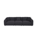 Canapé 3 places surdimensionné noir moderne 111 avec pieds en métal et cadre en bois massif pour le salon