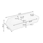 Canapé 3 places en velours Teddy noir moderne 112 avec 3 coussins pour le salon