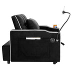 Canapé-lit convertible 3 en 1 en velours noir moderne 35,83 pouces avec dossier réglable et port de chargement USB pour le salon