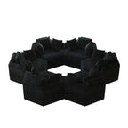 Canapé-lit simple moderne noir 54 en éponge chenille avec coussin de dossier pour salon