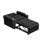 Canapé-lit convertible 3 en 1 noir moderne 70.86 avec dossier réglable et port de chargement USB pour salon