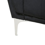 Canapé 3 places en velours noir moderne 86,75 avec coussins et cadre robuste pour le salon