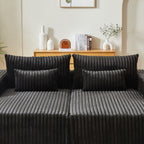 Canapé-lit sectionnel moderne noir 87 Cloud Plush avec coussins pour salon