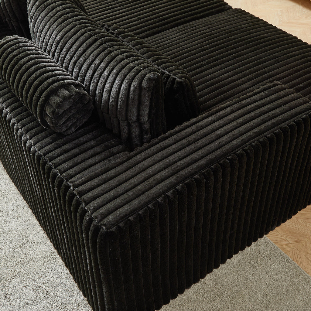 Canapé-lit sectionnel moderne noir 87 Cloud Plush avec coussins pour salon