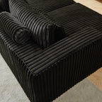 Canapé-lit sectionnel moderne noir 87 Cloud Plush avec coussins pour salon