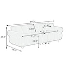 Canapé 3 places en velours noir moderne 89 avec coussins à ressorts et pieds en métal pour le salon