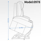 Fauteuil inclinable motorisé Okin noir avec massage par vibration à 8 points, chauffage lombaire, deux porte-gobelets et ports USB