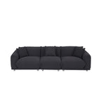 Canapé 3 places surdimensionné noir avec pieds en métal