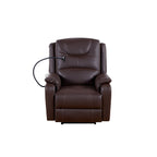 Fauteuil inclinable électrique noir avec angle d'inclinaison de 139°, massage et chauffage, ports USB, support de téléphone et rangement latéral