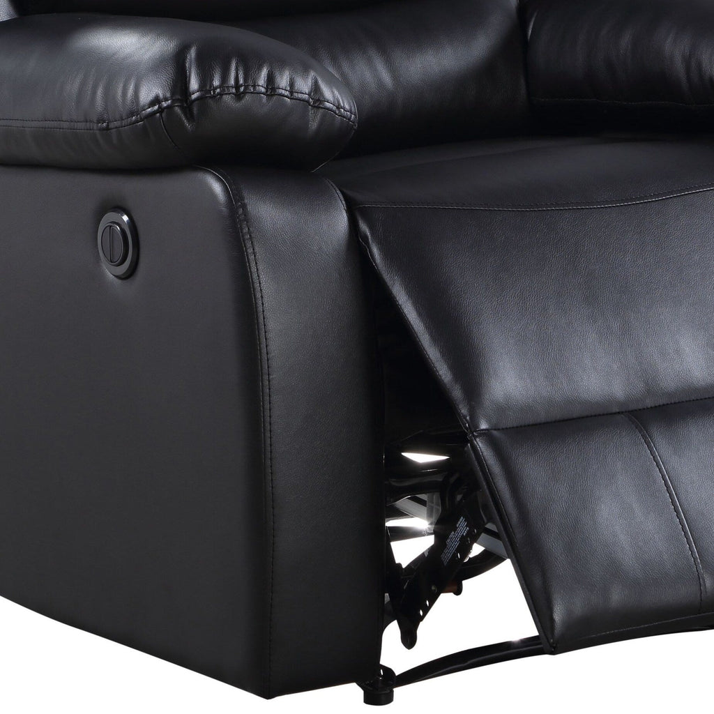 Fauteuil inclinable électrique en cuir synthétique noir