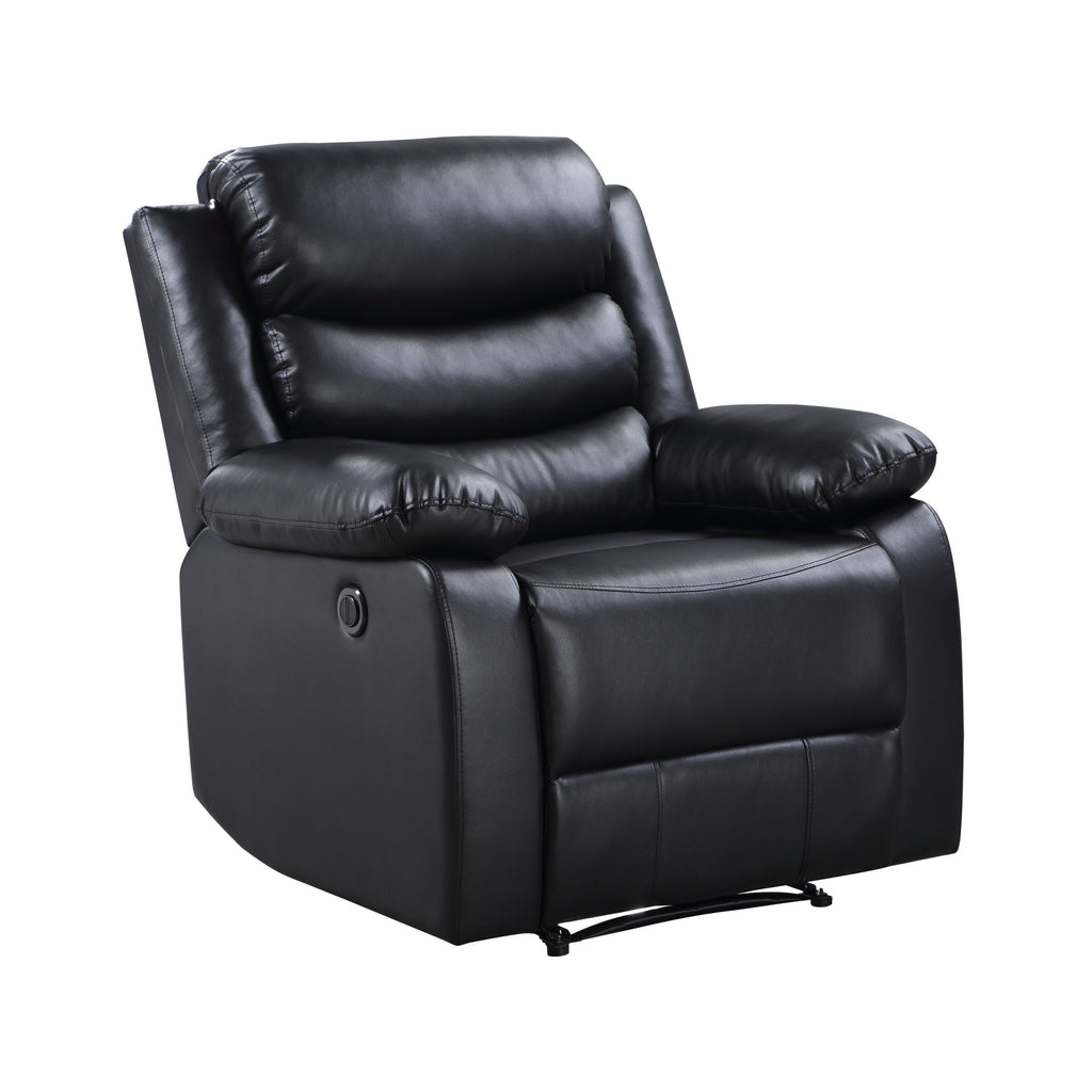 Fauteuil inclinable électrique en cuir synthétique noir
