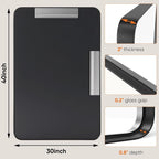 Miroir de salle de bain rectangulaire arrondi avec cadre en alliage d'aluminium noir, pour montage au-dessus du lavabo, à suspendre horizontalement ou verticalement