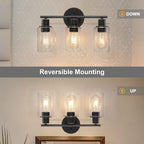 Luminaire de salle de bain à 3 lumières de 17 po, en bronze huilé, pour meuble-lavabo