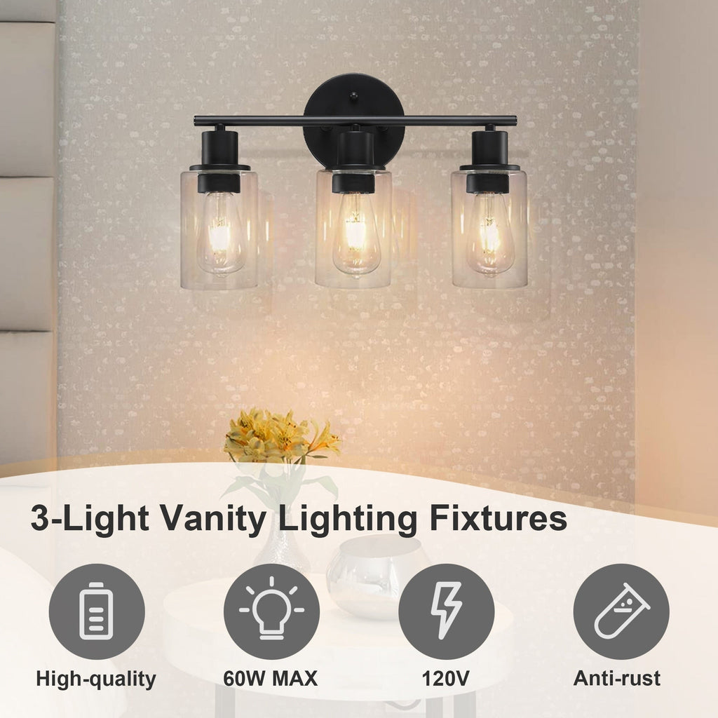 Luminaire de salle de bain à 3 lumières de 17 po, en bronze huilé, pour meuble-lavabo