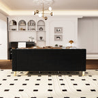 Canapé 3 places en velours noir avec touches dorées