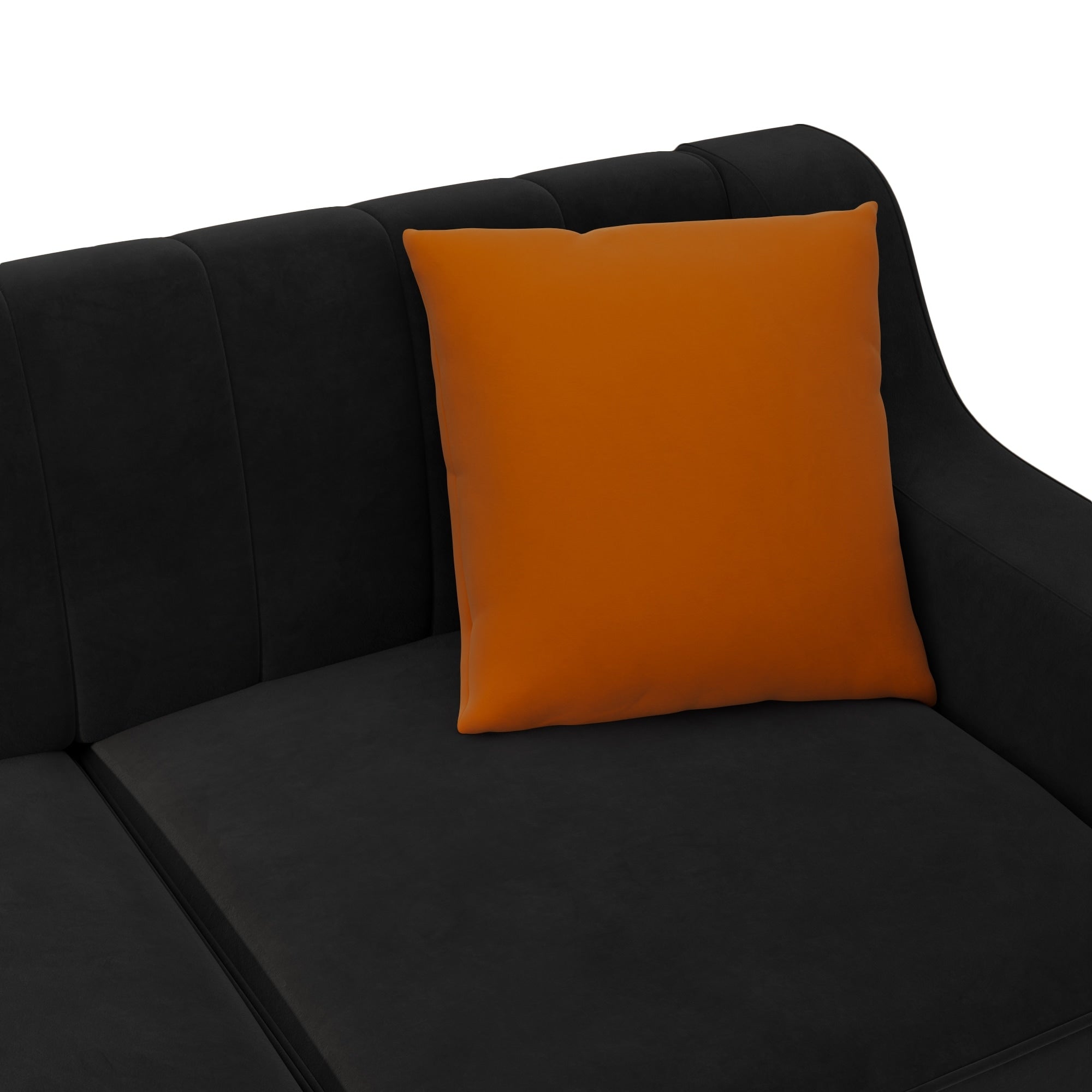 Canapé 3 places en velours noir avec touches dorées