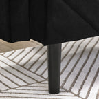 Canapé-lit futon convertible capitonné en velours noir