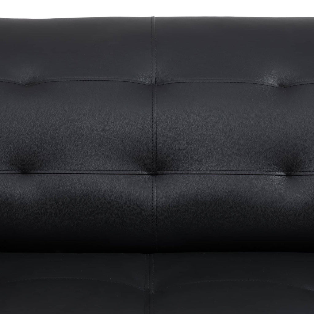 Canapé de salon 1 place en similicuir noir et blanc