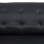 Canapé de salon 1 place en similicuir noir et blanc