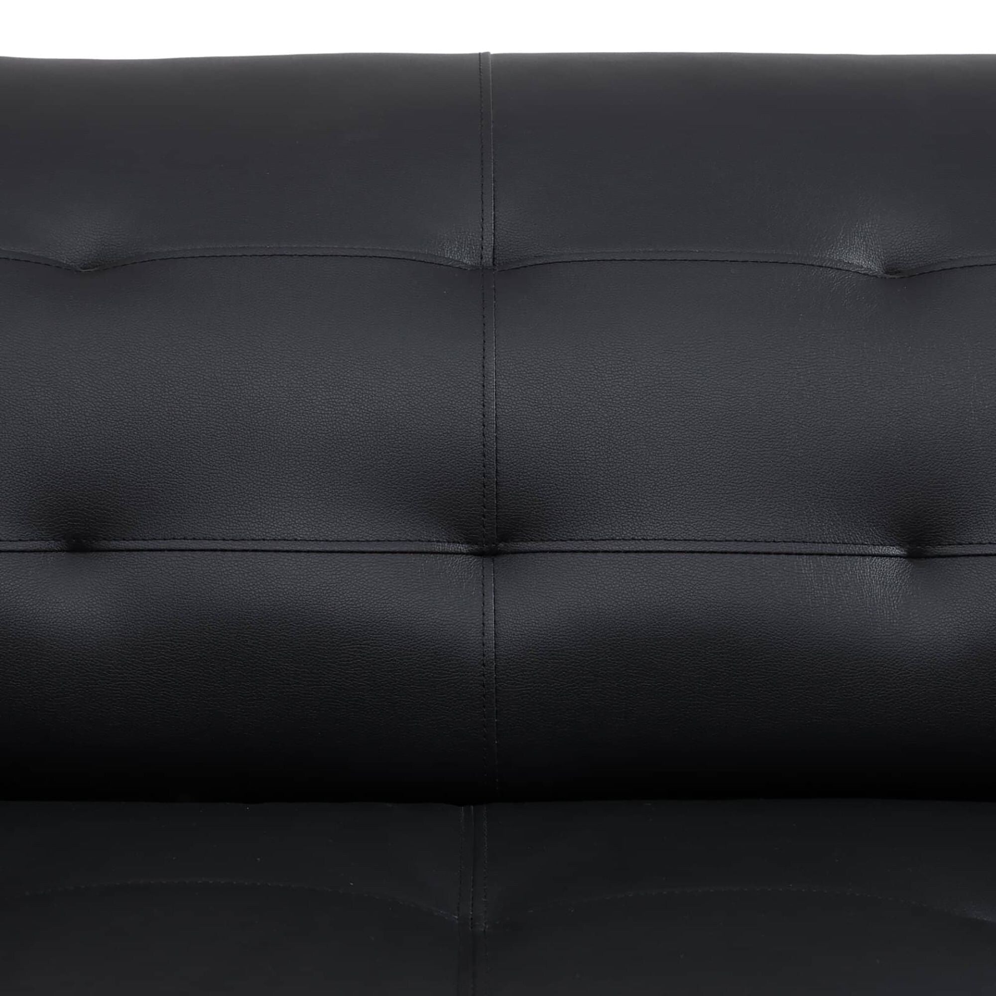 Canapé de salon 1 place en similicuir noir et blanc