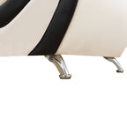 Canapé de salon 1 place en similicuir noir et blanc