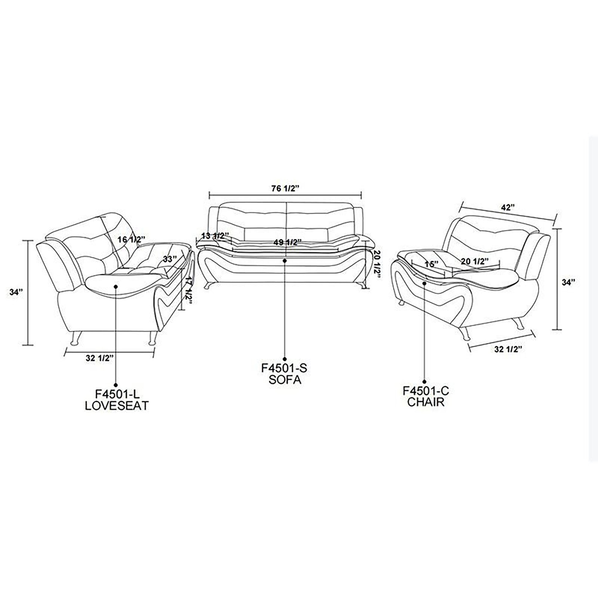 Canapé de salon 1 place en similicuir noir et blanc