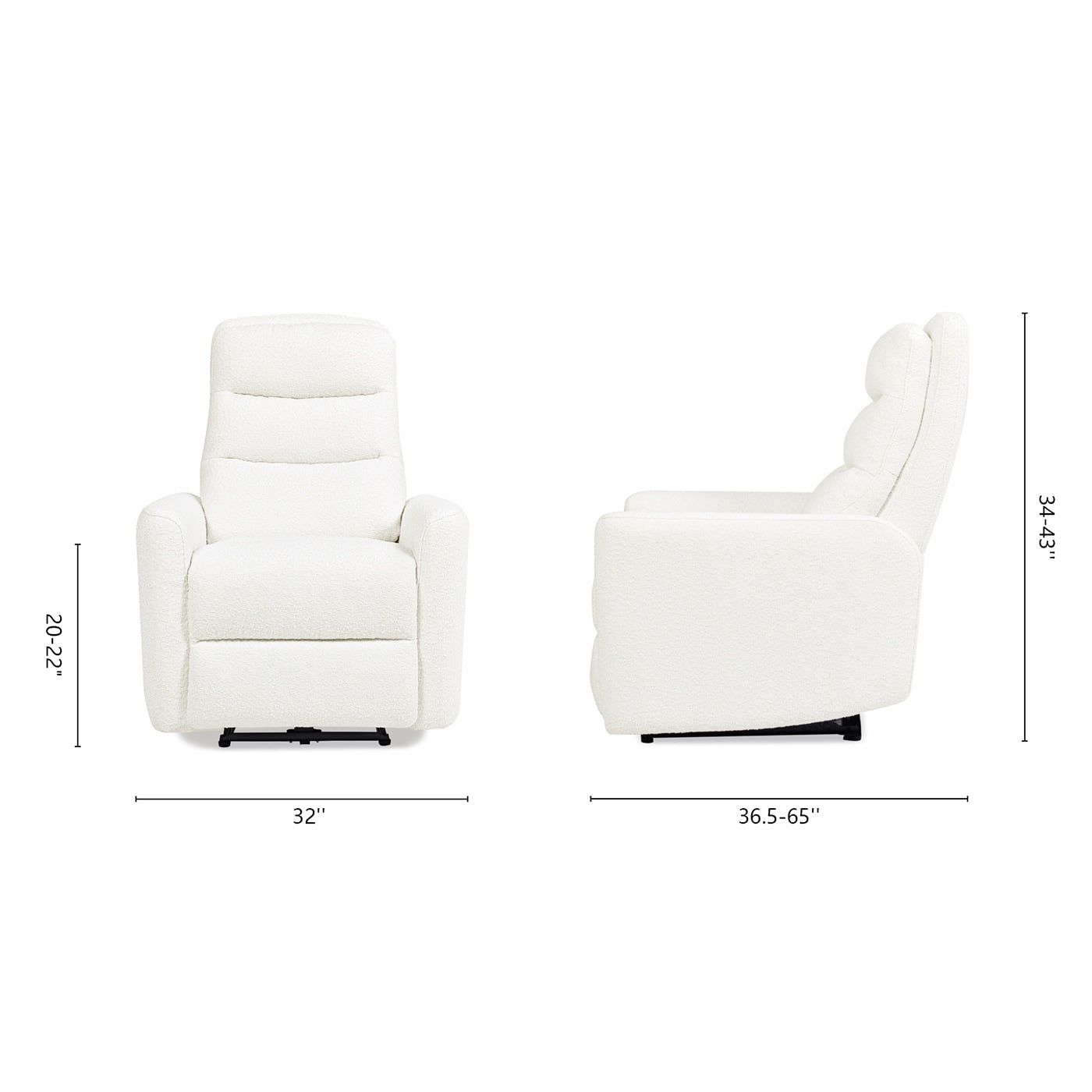 Fauteuil inclinable électrique à dossier haut rembourré Bloomy 35,5 Boucle