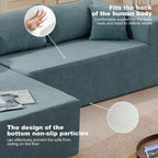 Canapé sectionnel en L en tissu bleu de 107,48 po avec méridienne, coussins de 16,53 po et combinaison gratuite de 2 pièces