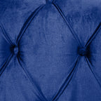 Canapé 3 places en velours bleu 83,5 pouces avec dossier capitonné et pieds vintage