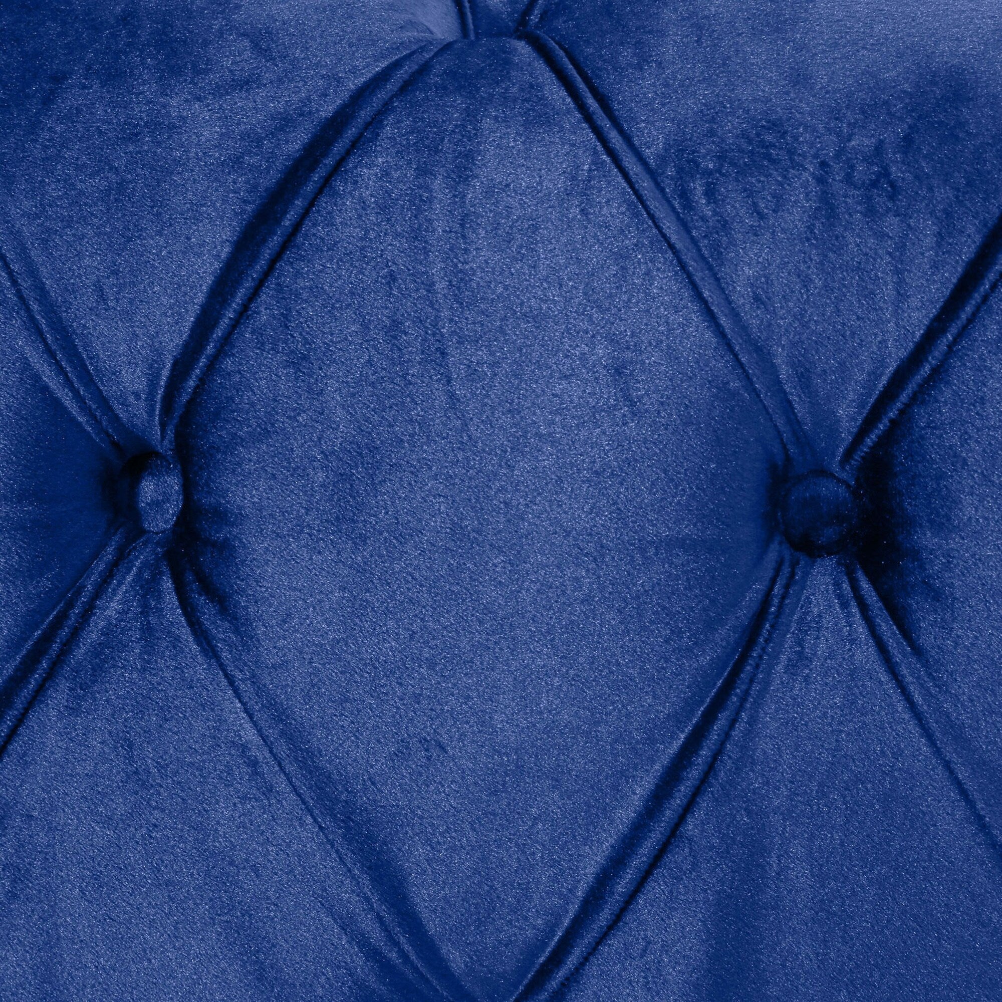 Canapé 3 places en velours bleu 83,5 pouces avec dossier capitonné, pieds en bois massif vintage et larges accoudoirs - Ideal &amp; Study