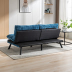 Canapé-lit futon convertible en chenille bleue