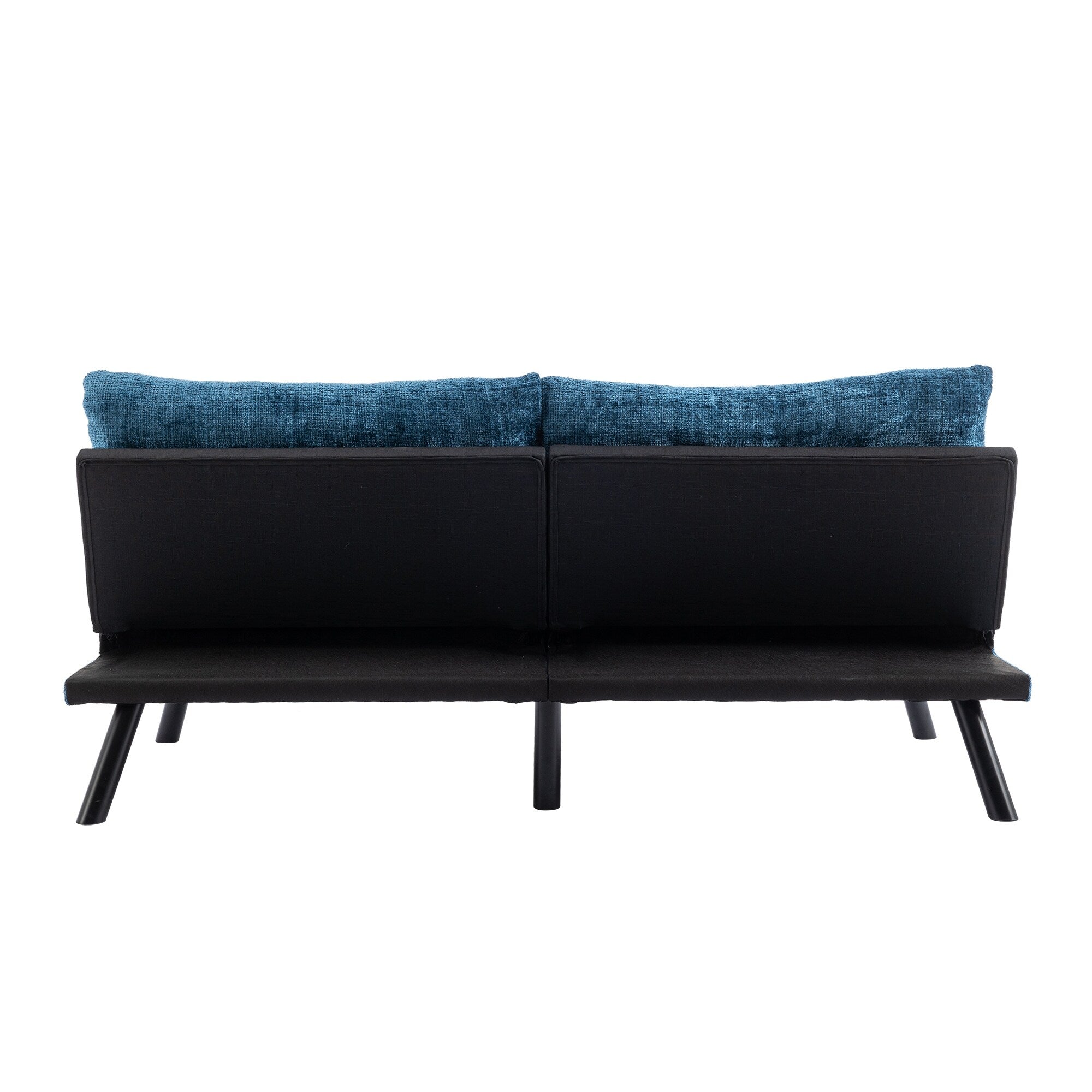 Canapé-lit futon convertible en chenille bleue