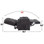 Fauteuil inclinable bleu à double moteur avec chauffage, massage, inclinaison infinie et support robuste jusqu'à 350 lb