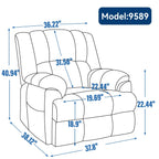 Fauteuil inclinable bleu à double moteur avec chauffage, massage, inclinaison infinie et support robuste jusqu'à 350 lb