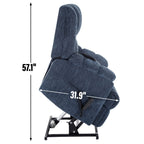 Fauteuil inclinable bleu à double moteur avec chauffage, massage, inclinaison infinie et support robuste jusqu'à 350 lb
