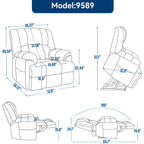 Fauteuil inclinable bleu à double moteur avec chauffage, massage, inclinaison infinie et support robuste jusqu'à 350 lb