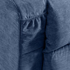 Fauteuil inclinable électrique bleu avec chauffage, massage, options d'inclinaison infinies, ports USB et poches latérales