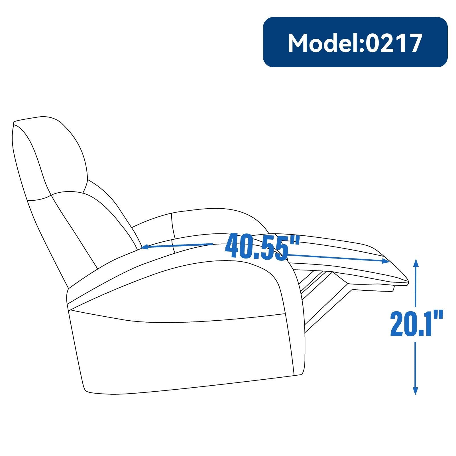 Fauteuil inclinable électrique en cuir bleu avec pivot à 270°, mouvement de bascule, soutien lombaire et options de chargement USB et Type-C
