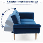 Canapé-lit convertible bleu avec coussins