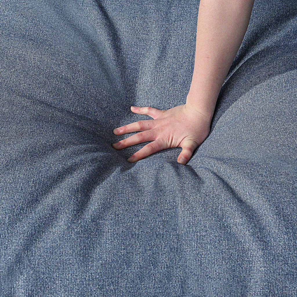 Canapé modulable 4 places en lin bleu moderne 155,9 avec coussins pour le salon