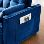 Canapé-lit convertible 3 en 1 Blue Modern 55.1 avec dossier réglable et sac de rangement pour salon