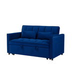 Canapé-lit convertible 3 en 1 Blue Modern 55.1 avec dossier réglable et sac de rangement pour salon