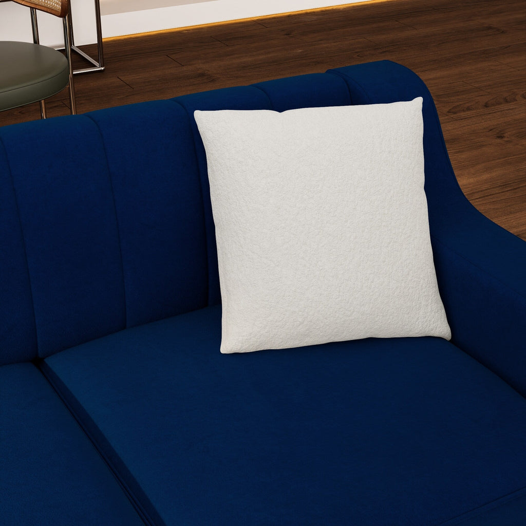 Canapé 3 places en velours bleu moderne 81,89 $ avec touches dorées et coussins moelleux pour le salon