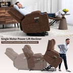 Fauteuil inclinable électrique bleu avec massage par vibrations à 8 points, chauffage lombaire, deux ports USB et porte-gobelets en acier inoxydable