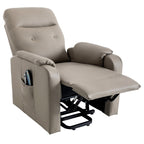 Fauteuil inclinable électrique bleu avec massage, fonction chauffante, positions réglables, poche latérale pour plus de commodité
