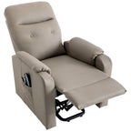 Fauteuil inclinable électrique bleu avec massage, fonction chauffante, positions réglables, poche latérale pour plus de commodité