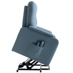 Fauteuil inclinable électrique bleu avec massage, fonction chauffante, positions réglables, poche latérale pour plus de commodité