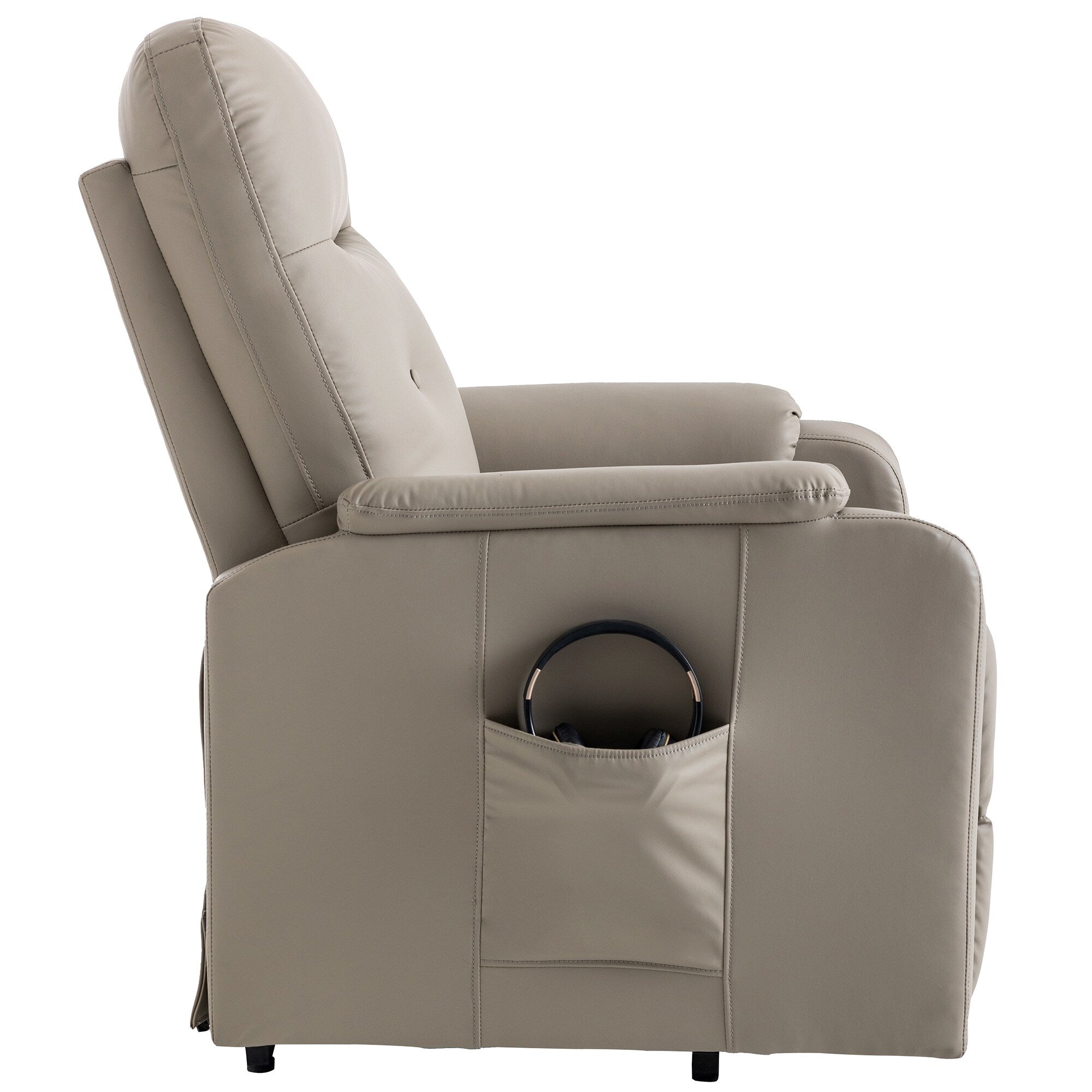 Fauteuil inclinable électrique bleu avec massage, chauffage, positions réglables et poche latérale pour plus de commodité