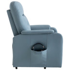 Fauteuil inclinable électrique bleu avec chauffage, massage et poche latérale